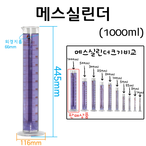 메스실린더(눈금실린더)-1000mL